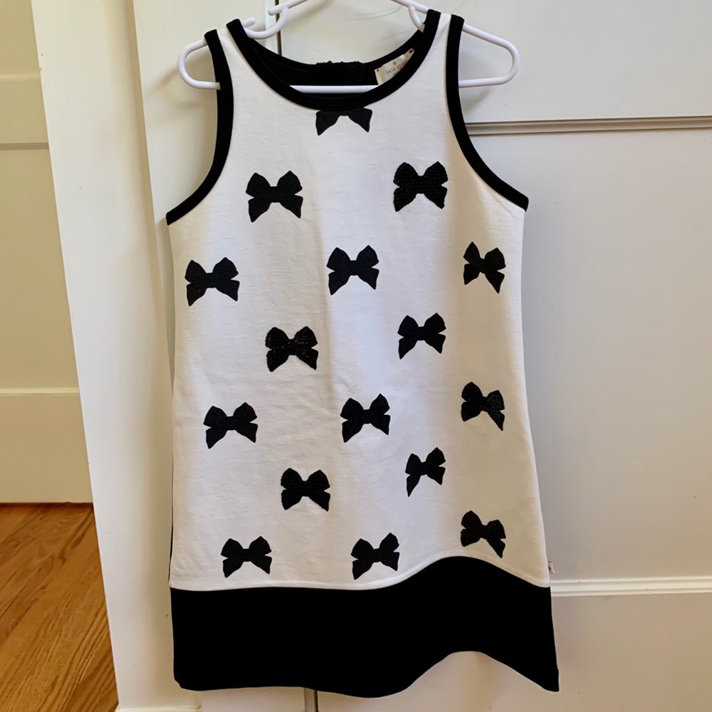 KATE SPADE GIRLS BLACK AND WHITE BOWTIE DRESS